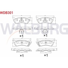 WALBURG-WDB301 - Fren Balata Arka Ikazlı Mercedes M Class (W163) ml 320 1998-2005 / M Class (W163) ml 270 Cdı 1998-2005