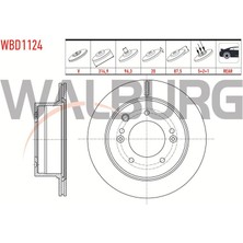 WALBURG-WBD1124 - Fren Dıskı Arka Havalı 5 BJN315×20×96,2×87,5 Kıa Sorento I (Jc) 2.5 Crdı 2002-2009 / Sorento I (Jc) 2.4i 2002-2009