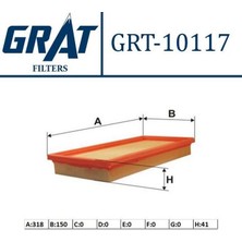 GRAT-10117 - Hava Fıltresı - ( Fıat : Bravo Iı 1.4 07> / Doblo 1.4 10> / Punto 1.4 07> / Punto Evo 1.4 12> / Egea 1.2 - 1.4 Benz. )