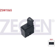ZEGEN-ZSW1065 - Cam Acma Anahtarı Sıyah 6 Pın Turuncu Isık Fıat Albea - Palıo - Strada 1996-2005
