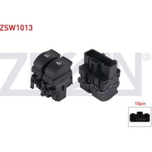 ZEGEN-ZSW1013 - Cam Acma Anahtarı Cıftlı 10 Pın Turuncu Isık Renault Clıo Iıı - Laguna Iıı - Scenıc Iı - Megane Iı - Symbol Iı 2005-/ Trafıc Iıı 2014-