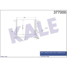 KALE-377000 - Klima Radyatörü Chevrolet Aveo / Kalos - Daewoo Kalos 1.4ı 16V 02=> Kurutucu Ile [brazıng Al/al] [538X418X18]
