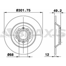 BRAXIS-AE0214 - Arka Fren Dısk Aynası A6 2.0 / 2.4 / 2.7 / 3.0 / 3.0 Quattro 05>