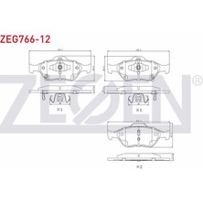 ZEGEN-ZEG766-12 - Fren Balata On Toyota Yarıs (P9) 1.0 Vvt-I 2006-2010/  Yarıs (P9) 1.3 Vvt-I 2006-2010 / Yarıs (P9) 1.4 D-4d 2006-2010