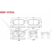 WAGEN-WBP-HY034 - Fren Balata Ikazlı On Hyundaı IX35 (Lm) 2.0 Crdı 18 Jant 4×4 17.60MM 2010-