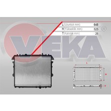 VEKA-16-4326B - Su Radyatoru Brazıng Toyota Hı-Lux (Vıgo) Pıck Up (TGN1_, GGN2_, GGN1_, KUN2_, KUN1_) 2.5 D-4d M-T 2005-2011