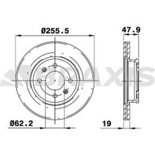 BRAXIS-AE0228 - On Fren Dısk Aynası Havalı Hyundaı Getz 03> 1.5 Crdı 256 mm