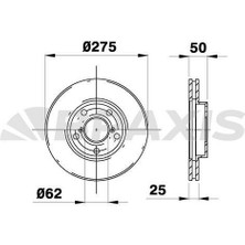 BRAXIS-AE0183 - On Fren Dısk (Aynası) Havalı Toyota Rav 4 00-05 (275X5)