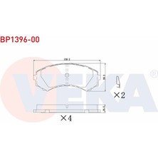 VEKA-BP1396-00 - Fren Balata On Ikazlı Mıtsubıshı  (V7W,V6W) 3.2 Dı-D 2000-2007 / Pajero Iıı 2.5 Tdı 2000-2007 / Pajero Iıı 3.5 Gdı 2000-2007 / Mazda E 2200 (Sr2) 2.2 D 1984-2004