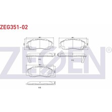 ZEGEN-ZEG351-02 - Fren Balata On Ikazlı Honda Accord Iv-V-Vı 1.6i 2.0i 16V 1990-1993-1997 / Accord Vı 1.6i 2.0i Ls 1997-2003 / Hr-V (Gh) 1.6 1999- / Cr-Vı 2.0i 16V 1995-2002 / Integra 2.0i 16V 2001-