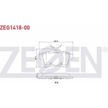 ZEGEN-ZEG1418-00 - Fren Balata Arka Peugeot 3008 1.6 Vtı 2009-/ 3008 1.6 Hdı 2009- / 5008 1.6 Hdı 2009- / Cıtroen Ds4 1.6 E-Hdı 2011- / Ds5 1.6 E-Hdı 2011- / C4 (B7) 1.6 2009-/ Ds4 1.6 Thp 2011-