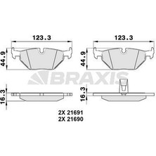 BRAXIS-AA0148 - Fren Balatası Arka Bmw E39