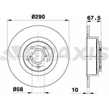 BRAXIS-AE0679 - Arka Fren Dısk Aynası Subaru Legacy 3 2.0ı