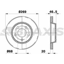 BRAXIS-AE0787 - Arka Fren Dısk Aynası Audı A8 100 S8 2.8e 3.7ı 4.2ı