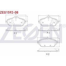 ZEGEN-ZEG1592-08 - Fren Balata On Mercedes C Serısı (W205) C 180 2014- / C Serısı (W205) C 180 Bluetec 2014-