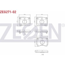 ZEGEN-ZEG271-02 - Fren Balata On Ikazlı Ford Fıesta Iıı 1.3 1989-1995/ Kıa Prıde (Da) 1.1 1990-1999/ Prıde (Da) 1.3 16V 1990-1999/ Mazda 121 (Da) 1.1 1987-1990/ 121 (Da) 1.3 1987-1990
