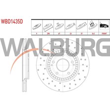 WALBURG-WBD1435D - Fren Dıskı On Havalı Performans Delıklı 5 Bjn 298×23X67X37 Ssangyong Tıvolı 1.6 - 1.6 Xdı 2015- / Xl