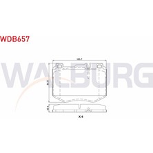 WALBURG-WDB657 - Fren Balata On Mercedes C Serısı (W205) C 250 Cgı 2014-/ C 250 Bluetec 2014-/ C 300 Bluetec 2014-/ E Serısı (W213) E 200 2016-/ E 220 D 2016-/ Glc (X253) 250 2015-