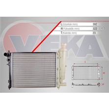 VEKA-16-3307 - Su Radyatoru Mekanık Peugeot 106 Iı 1.1i M-T ( Kısa ) 1996-2002