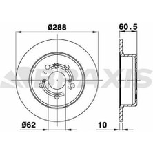 BRAXIS-AE0648 - Arka Fren Dısk Aynası Lexus Rx 300 3.0ı
