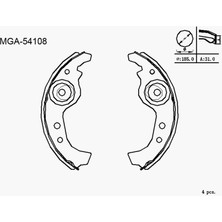 MGA-54108 - Kampana Balata ( Fıat: Panda Uno 60 84 - 92)