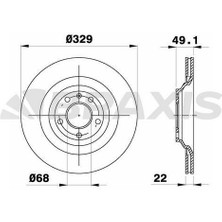 BRAXIS-AE0760 - Arka Fren Dısk Aynası Havalı A6 4f2 / C6 A6 Avant 4f5 / C6 2.0 Tfsı / 2.0 Tdı / 2.4 / 2.8 Fsı / 2.7 Tdı / 3.0 / 3.