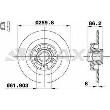 BRAXIS-AD0332 - Rulmanlı Arka Fren Dısk Aynası Megane Iıı Scenıc Iıı