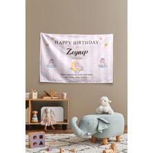 Vagonik Kişiye Özel Doğum Günü Unicorn Temalı Happy Birthday Duvar Örtüsü Duvar , Doğum Günü Flaması