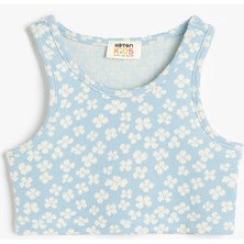 Koton Crop Atlet Kolsuz Çiçekli Bisiklet Yaka