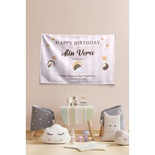 Vagonik Kişiye Özel Doğum Günü Kirpi Temalı Happy Birthday Duvar Örtüsü Duvar , Doğum Günü Flaması