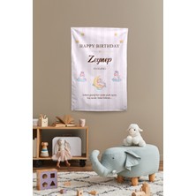 Vagonik Kişiye Özel Doğum Günü Unicorn Temalı Happy Birthday Duvar Örtüsü Duvar , Doğum Günü Flaması