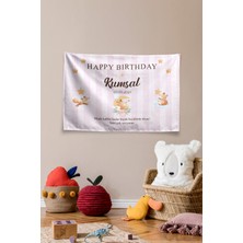 Vagonik Kişiye Özel Doğum Günü Tilki Temalı Happy Birthday Duvar Örtüsü Duvar , Doğum Günü Flaması