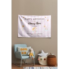 Vagonik Kişiye Özel Doğum Günü Tavşan Temalı Happy Birthday Duvar Örtüsü Duvar , Doğum Günü Flaması