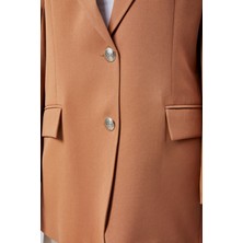 Kadın Oversize Astarlı Dokuma Blazer Ceket
