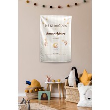 Vagonik Kişiye Özel Doğum Günü Ayıcık Temalı Happy Birthday Duvar Örtüsü Duvar , Doğum Günü Flaması