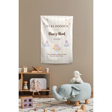 Vagonik Kişiye Özel Doğum Günü Unicorn Temalı Happy Birthday Duvar Örtüsü Duvar , Doğum Günü Flaması