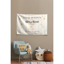 Vagonik Kişiye Özel Doğum Günü Tavşan Temalı Happy Birthday Duvar Örtüsü Duvar , Doğum Günü Flaması