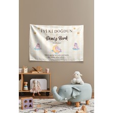 Vagonik Kişiye Özel Doğum Günü Unicorn Temalı Happy Birthday Duvar Örtüsü Duvar , Doğum Günü Flaması