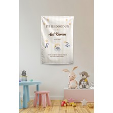 Vagonik Kişiye Özel Doğum Günü Zebra Temalı Happy Birthday Duvar Örtüsü Duvar , Doğum Günü Flaması