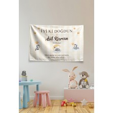 Vagonik Kişiye Özel Doğum Günü Zebra Temalı Happy Birthday Duvar Örtüsü Duvar , Doğum Günü Flaması