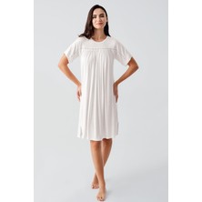 Artış Collection Dantelli Kısa Kollu Esnek Viskoz Gecelik 17104