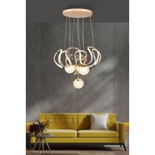 Trend Rose Maxı Toplu Taşlı Modern Sarkıt LED Avize 3 Renk Gold Kaplamalı