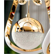 Trend Rose Maxı Toplu Taşlı Modern Sarkıt LED Avize 3 Renk Gold Kaplamalı