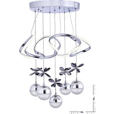 Trend Rose Galaksi Modern Sarkıt LED Avize 3 Renk Korm Kaplamalı Toplu Kelebek Taşlı