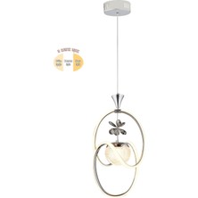 Trend Rose A++ Plus Modern Sarkıt LED Avize Badem Krom 3 Renk Toplu Taşlı