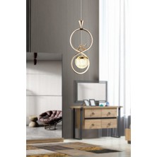 Trend Rose Sonsuzluk Tekli Ledli Gold 3 Renk Sarkıt Avize