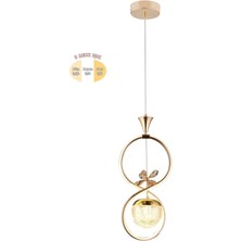Trend Rose Sonsuzluk Tekli Ledli Gold 3 Renk Sarkıt Avize