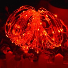 Oktay Sesal Vıp 10 Metre Pilli Kırmızı LED Işık Kırmızı Pilli Işık Battery Red LED Light Yılbaşı Ağacı Işığı