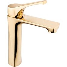 Kare Platın Mıx Gold Lavabo Bataryası