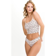 Kadın Brazillian Çapraz Bel Lazer Kesim 5 Li Slip KTS4040